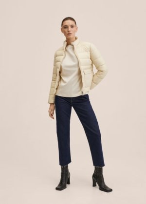 Pocket quilted jacket vanilla - Woman - XXS - MANGO