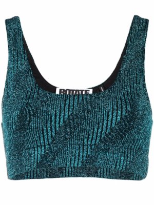 ROTATE ribbed-knit crop top - Blue
