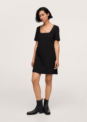 Short sleeved dress black - Woman - 6 - MANGO