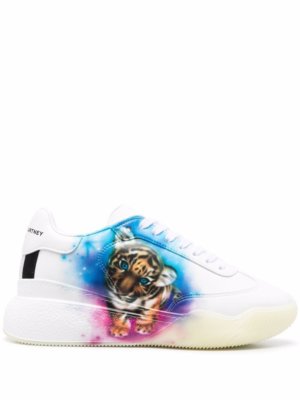 Stella McCartney graphic-print lace-up sneakers - White