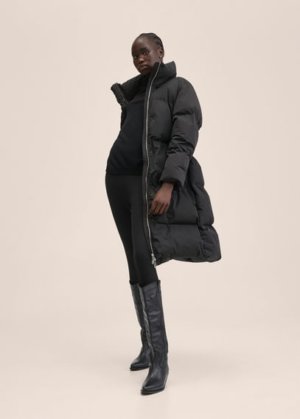 Water-repellent quilted coat black - Woman - XL - MANGO