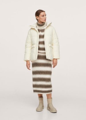 Water-repellent quilted coat off white - Woman - XL - MANGO