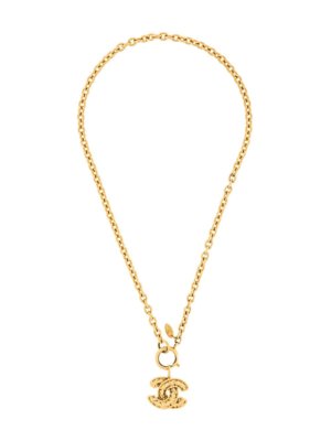 Chanel Pre-Owned 1980s quilted pendant necklace - Gold