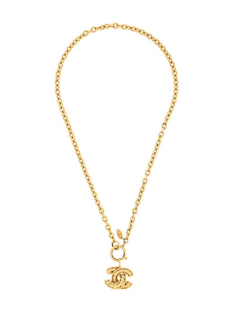 Chanel Pre-Owned 1980s quilted pendant necklace - Gold