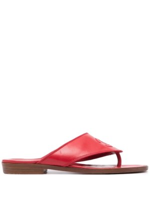 Chanel Pre-Owned 1990s CC stitch flat sandals - Red