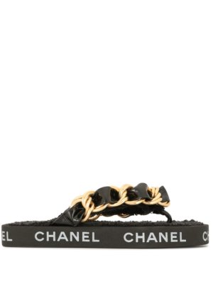 Chanel Pre-Owned 1993 chain strap sandals - Black