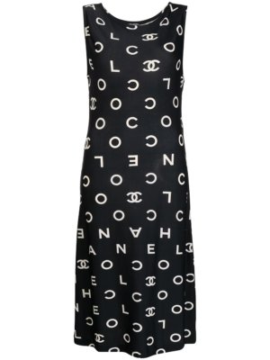 Chanel Pre-Owned 1997 CC logo-print sleeveless dress - Black