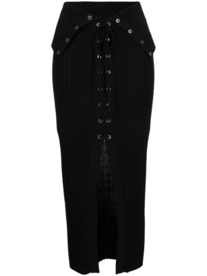 Dion Lee lace-up pencil skirt - Black