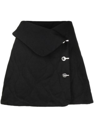 Dion Lee wave quilted mini skirt - Black