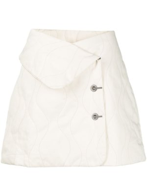 Dion Lee wave quilted mini skirt - Neutrals