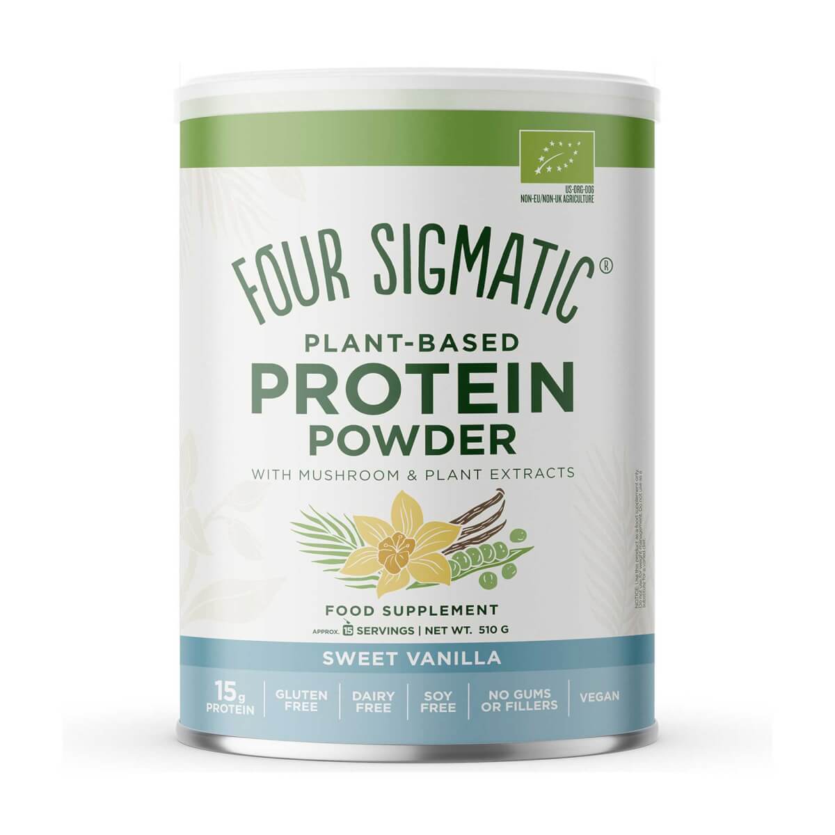 Four Sigmatic Plant Based Protein Vanilla Tube 510g £30.40