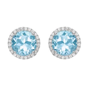 Grace 18ct White Gold, Blue Topaz and Diamond Earrings