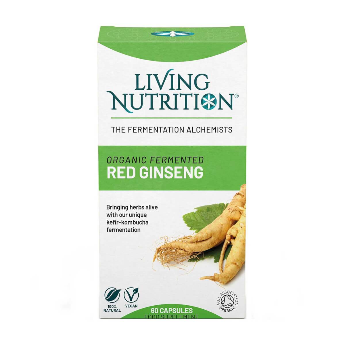 wellness and beauty Living Nutrition Fermented Red Ginseng 60 Caps £34.99