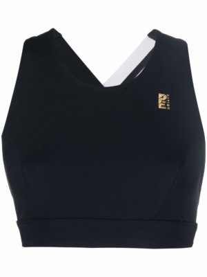 P.E Nation logo-strap sports bra - Black