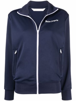 Palm Angels side-stripe logo-print track jacket - Blue
