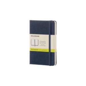 Sapphire Blue Plain Hard Notebook Pocket