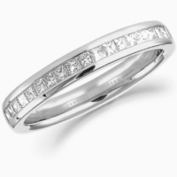 valentines gift ideas for her MAPPIN & WEBB | Platinum 0.30ct Princess Cut Channel Set Half Eternity Ring | £1,500.00