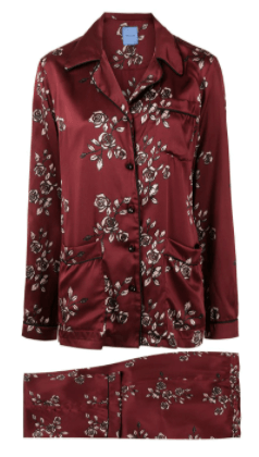 Macgraw | rose-print silk pajama set | £516
