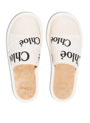 Chloé | Woody logo tape slippers | £375