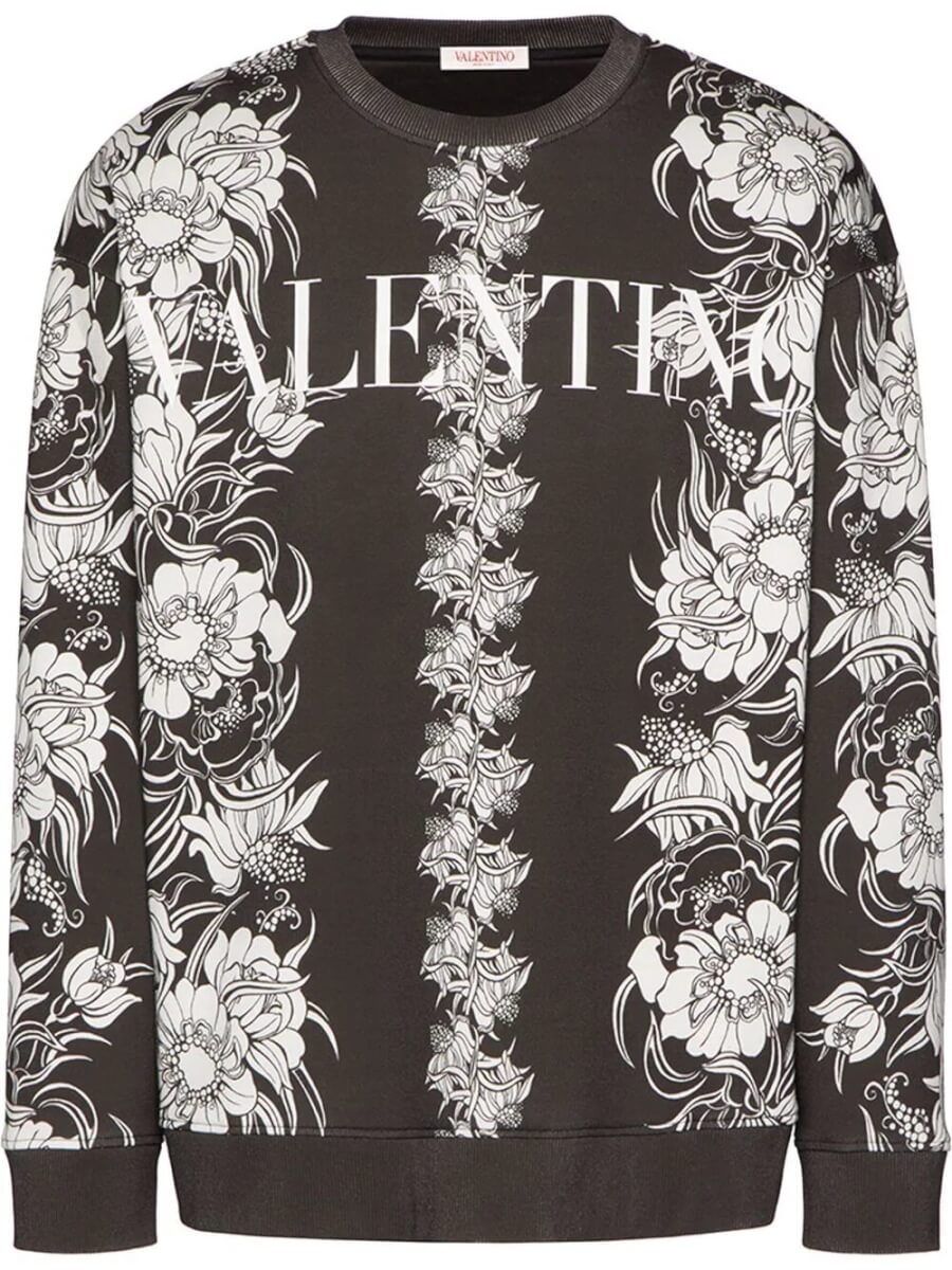 Valentino logo-print long-sleeve sweatshirt for men