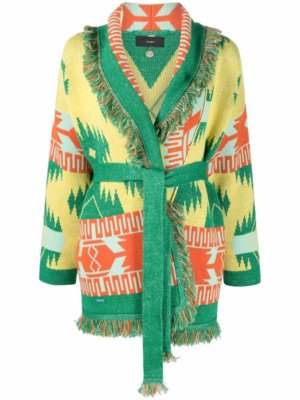 Alanui Icon knitted belted cardigan - Yellow