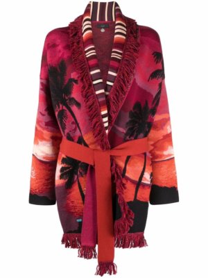 Alanui Sunset On The Sea belted cardigan - Pink