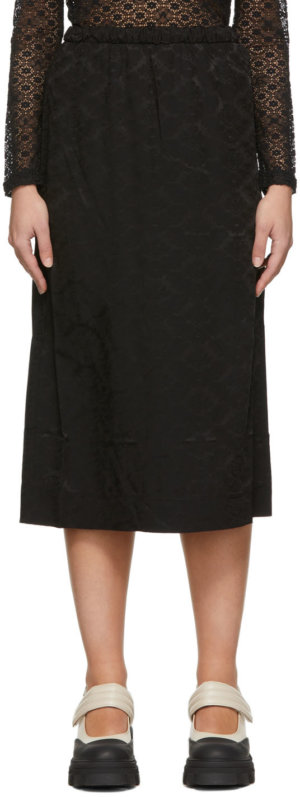 GANNI Black Naia™ Acetate Midi Skirt