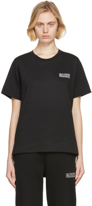 GANNI Black Thin Software Jersey T-Shirt