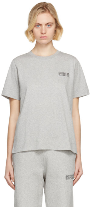 GANNI Grey Thin Software Jersey T-Shirt