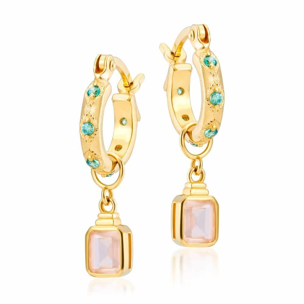 Fortnum and Mason | V Jewellery Lena Mint Green Hoop Earrings | £135