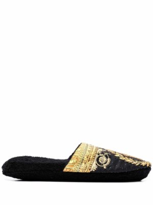 Versace Baroque-print slippers - Black