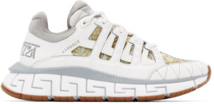 Versace Grey & White Trigreca Sneakers