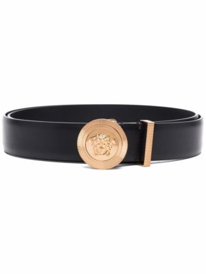 Versace Medusa logo leather belt - Black
