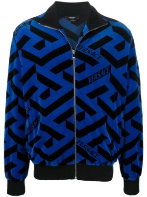 Versace geometric-print track jacket - Black