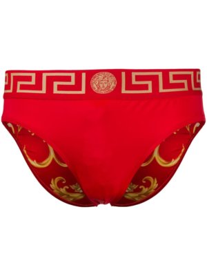 Versace printed two-tone briefs - Red