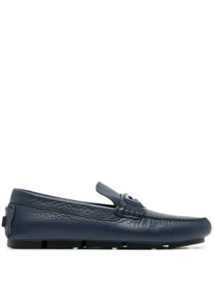 Versace slip-on leather loafers - Blue