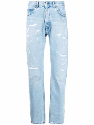 Versace straight-leg ripped jeans - Blue