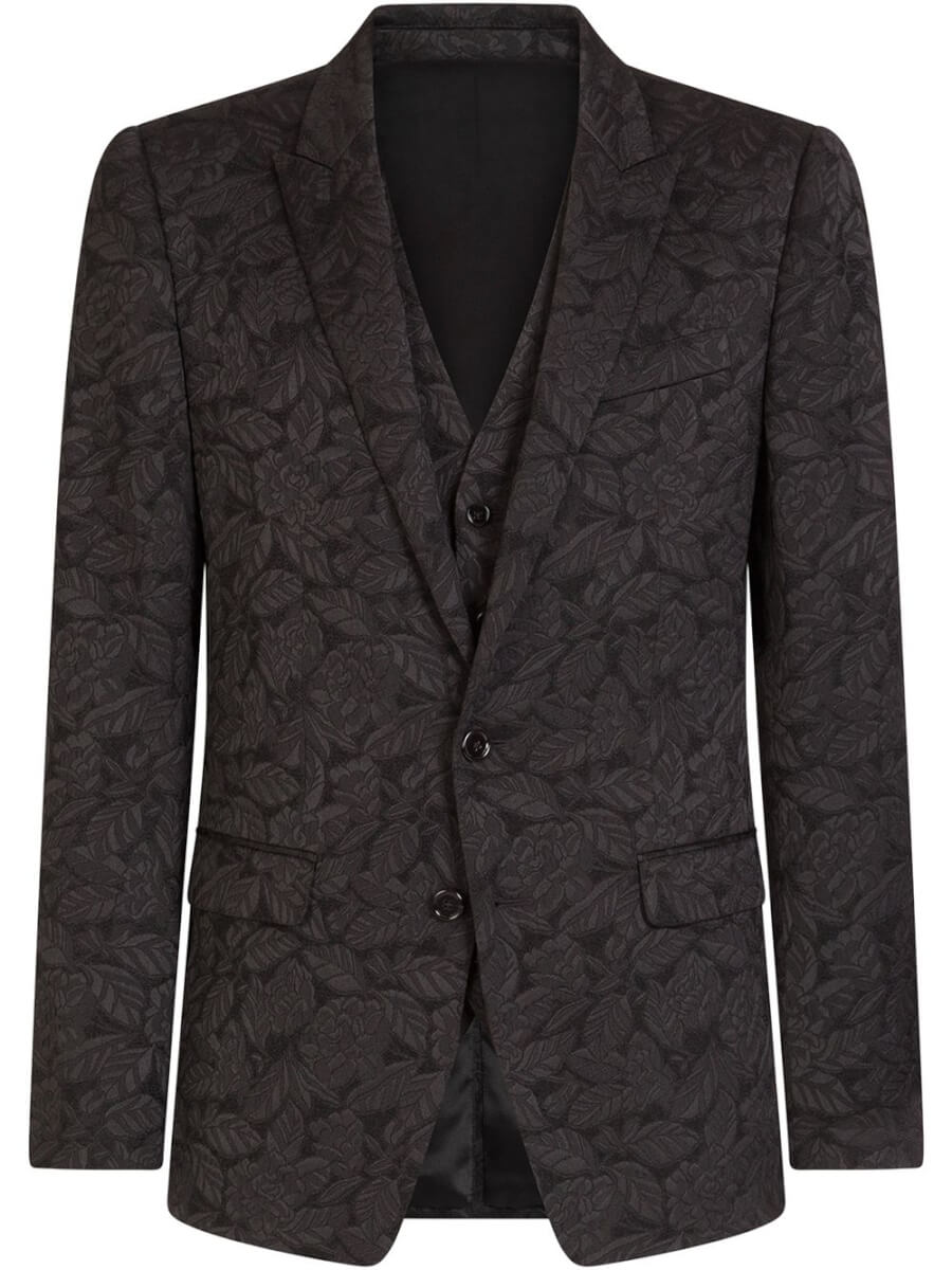Dolce & Gabbana floral jacquard martini suit. Men's Suit