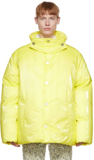Bottega Veneta Yellow Nylon Puffer Jacket