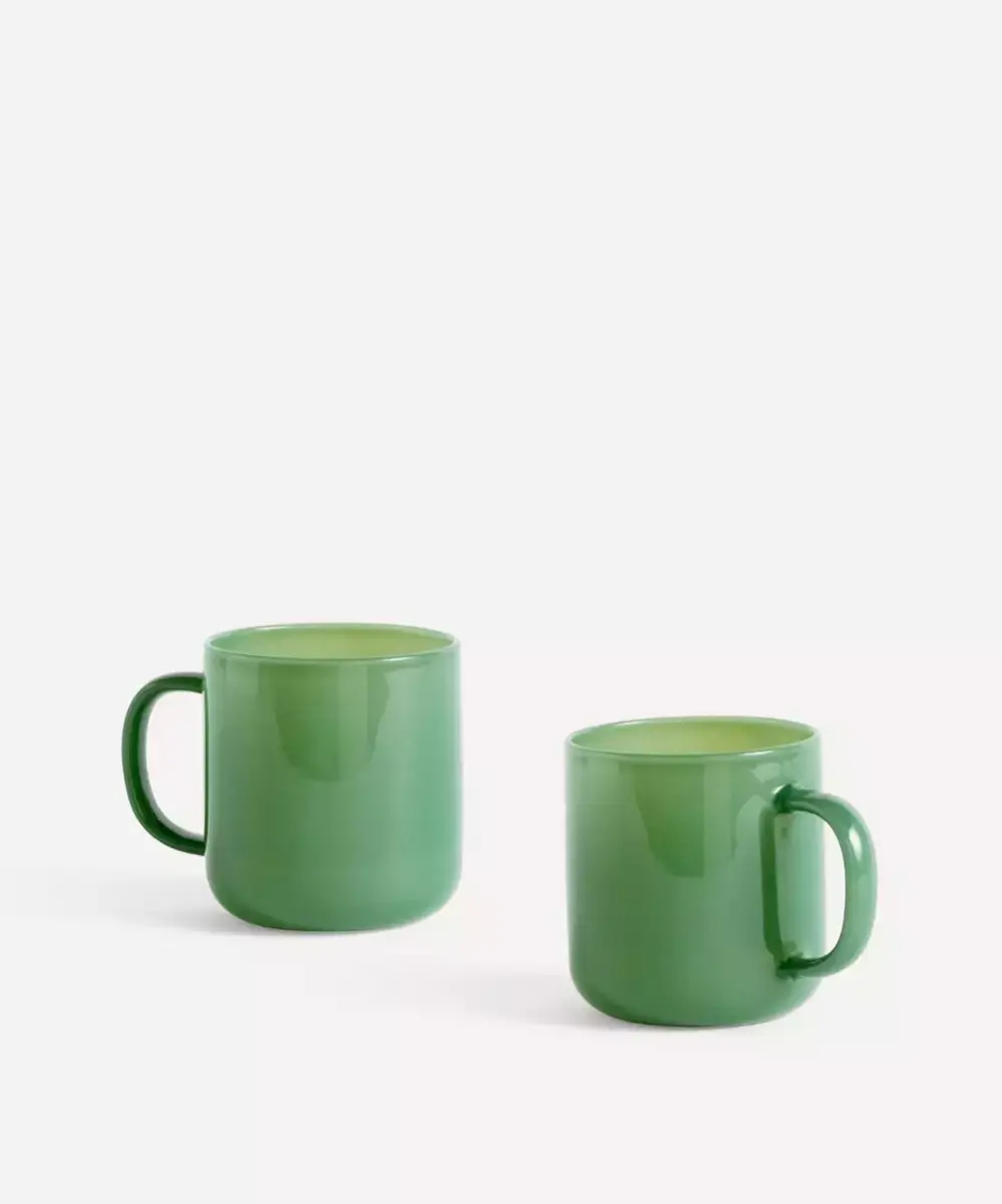 HAY Borosilicate Jade Green Glass Mugs Set of Two £55.00