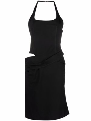 Jacquemus La Robe Hielo asymmetric dress - Black