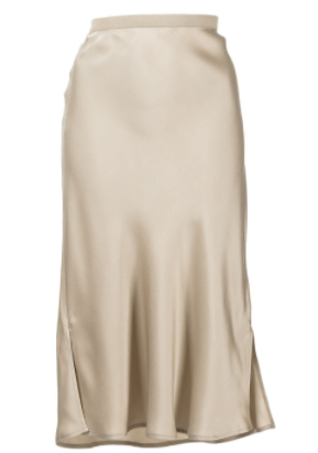 minimal fashion trend ANINE BING | Erin slit-detail silk skirt |£219