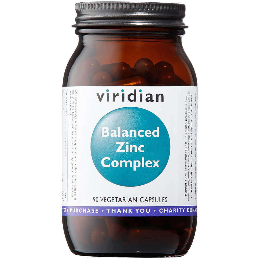 Viridian Balanced Zinc Complex Veg Caps 90 caps. Health and wellness