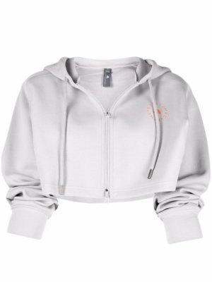 adidas by Stella McCartney copped zip-up hoodie - Grey