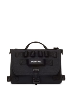 Balenciaga Army embroidered-logo messenger bag - Black
