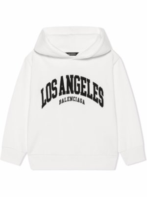 Balenciaga Kids Los Angeles cotton hoodie - White