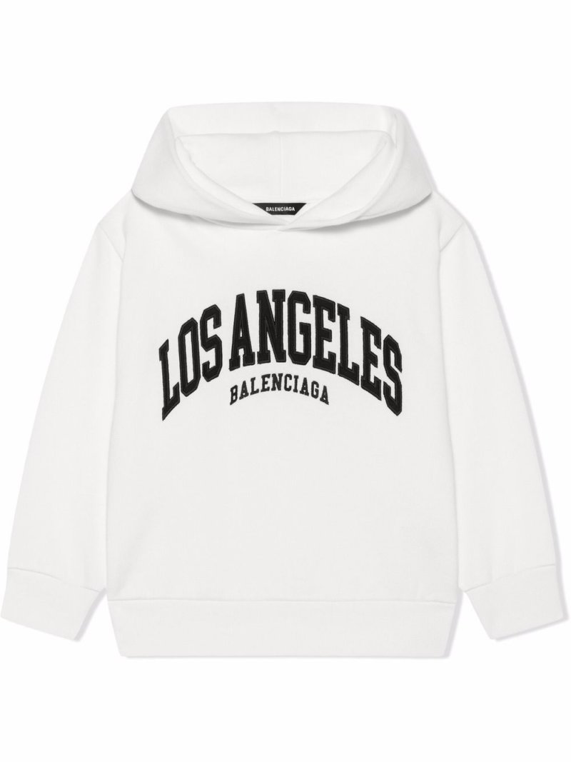 Balenciaga Kids Los Angeles cotton hoodie - White