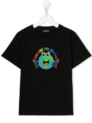 Balenciaga Kids You Are The World T-shirt - Black