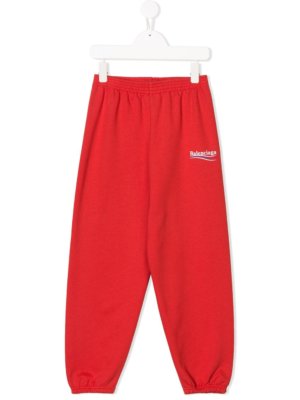 Balenciaga Kids logo-print track trousers - Red