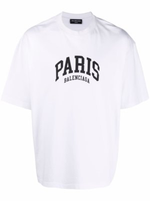 Balenciaga Paris logo cotton T-shirt - White